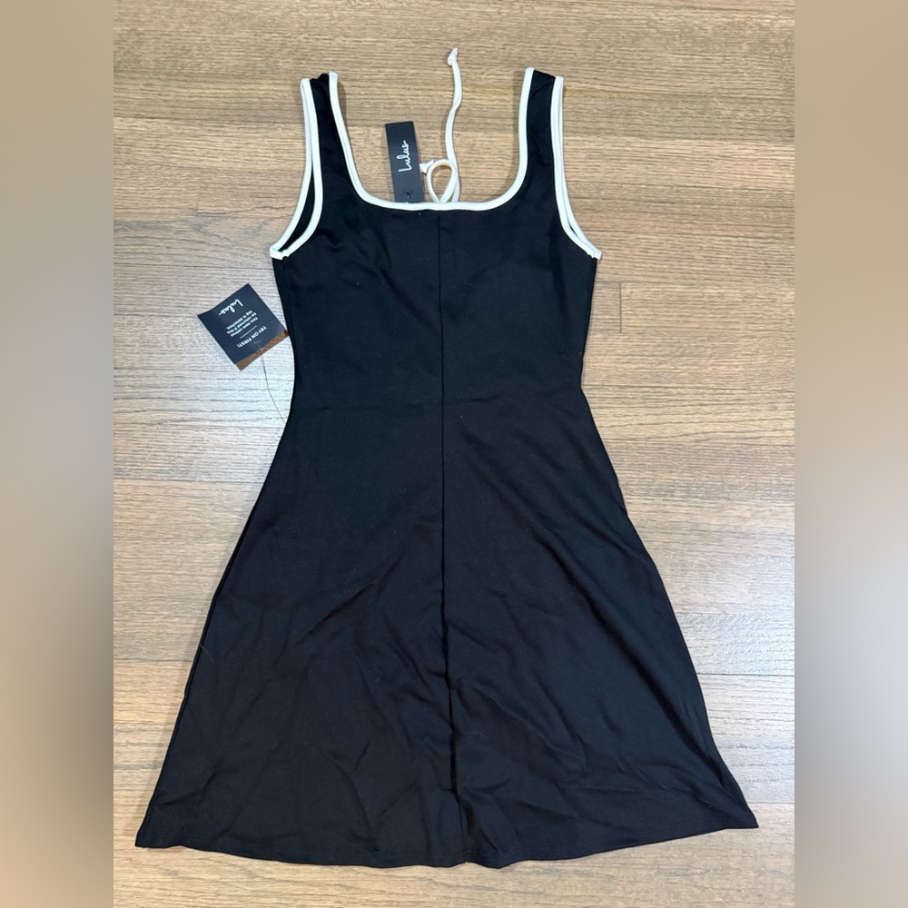 New Lulus Cutest Allure Black Bow Square Neck Sleeveless Mini Dress-Size Small - Picture 6 of 12